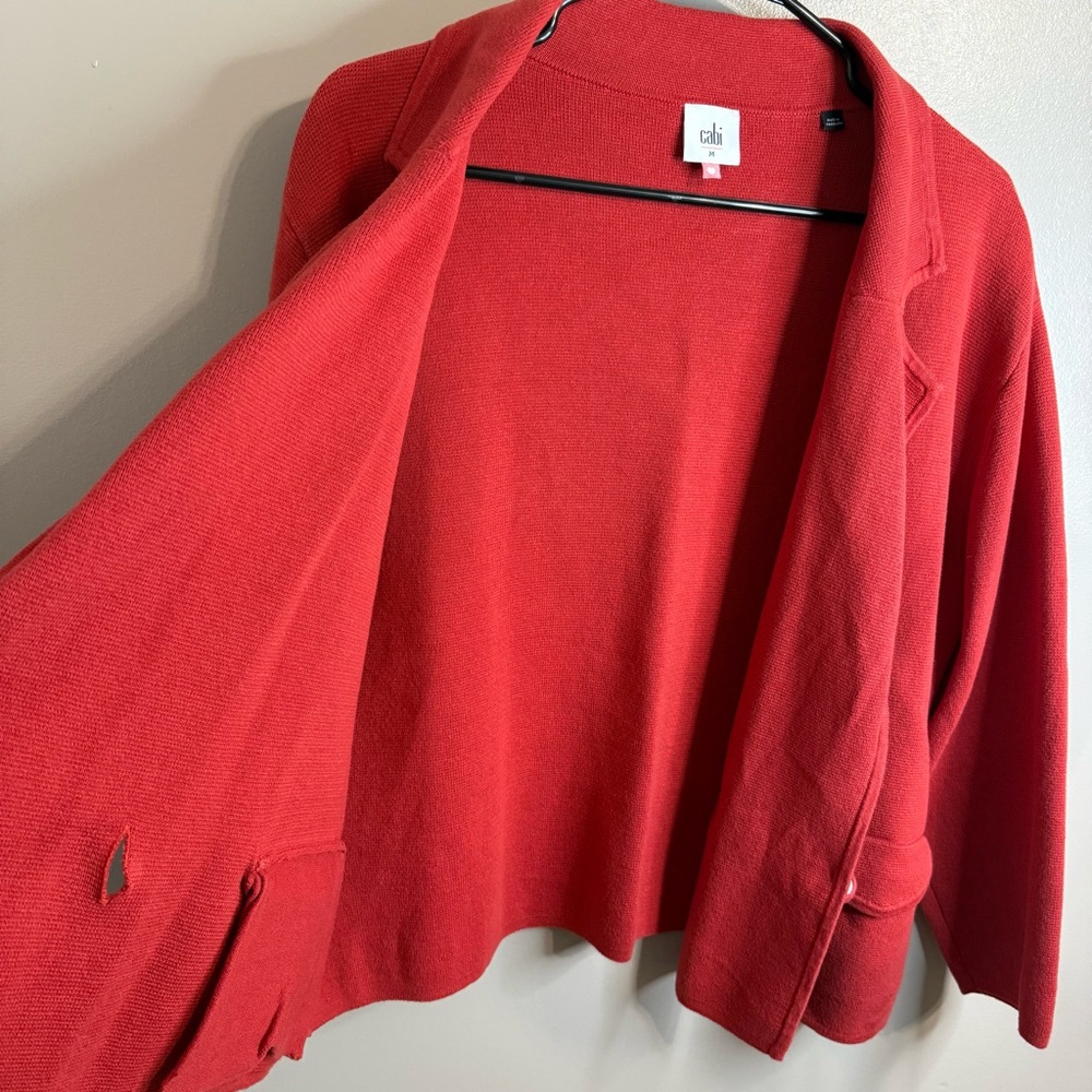 CAbi 4479 Red Coronation Blazer Knit Double Breasted Heart of CAbi Women’s M - Picture 6 of 11